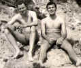 Junior Technician Tom Wray (left) & 'Paddy' sunbathing after a swim at Akrotiri.jpg (99683 bytes)